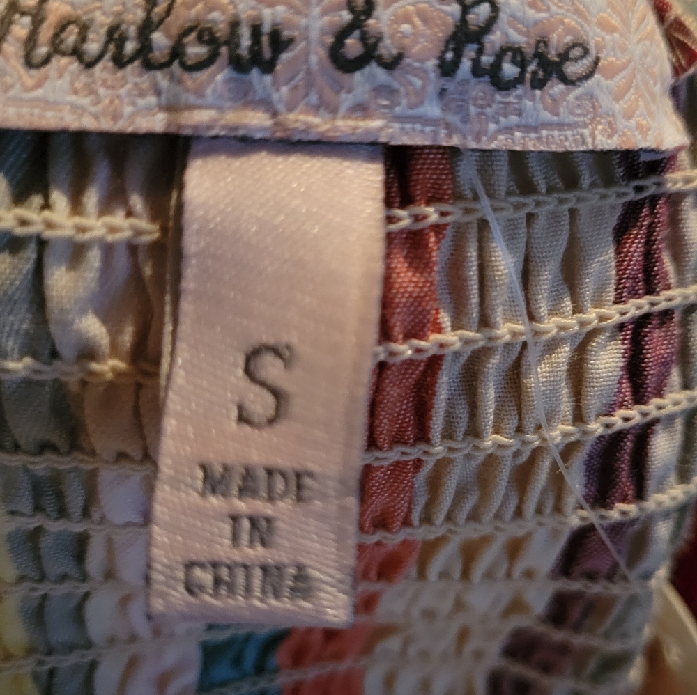 Harlow & Rose Beige Striped Halter Dress Size S - Picture 6 of 7